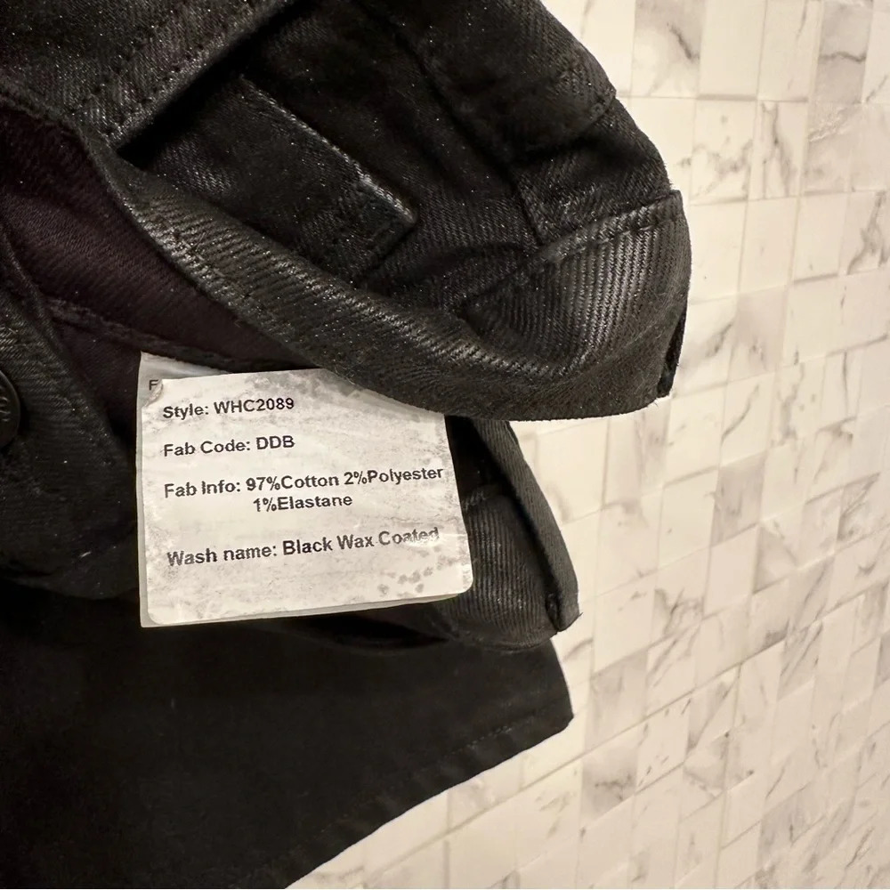 Hudson Noa Mid-Rise Crop Black Coated Jeans Size 25 - Picture 5 of 10